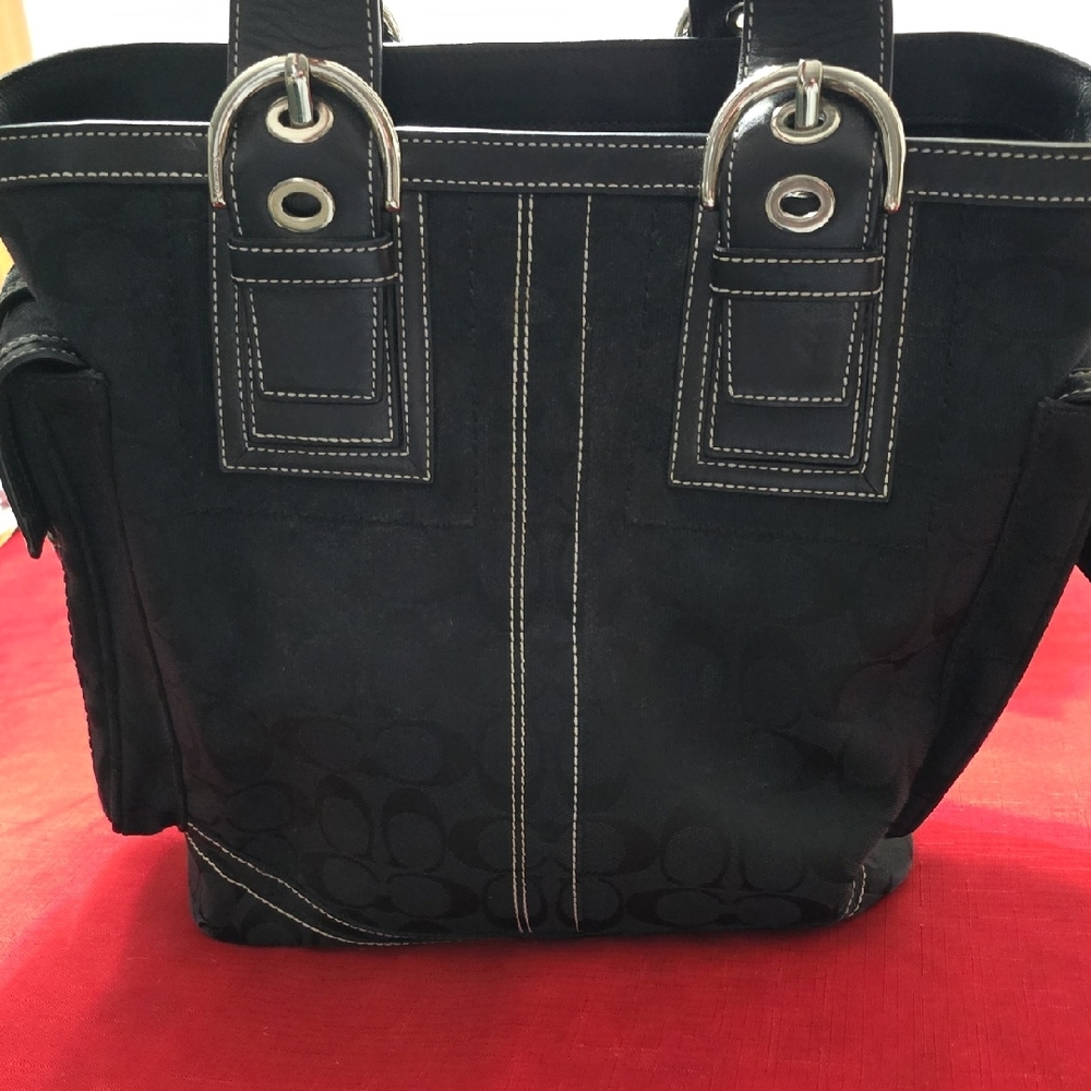 Coach Black Signature Tote Bag